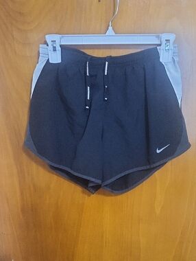 Nike Black Athletic Shorts with Light Gray Side Panels